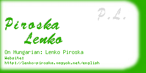 piroska lenko business card